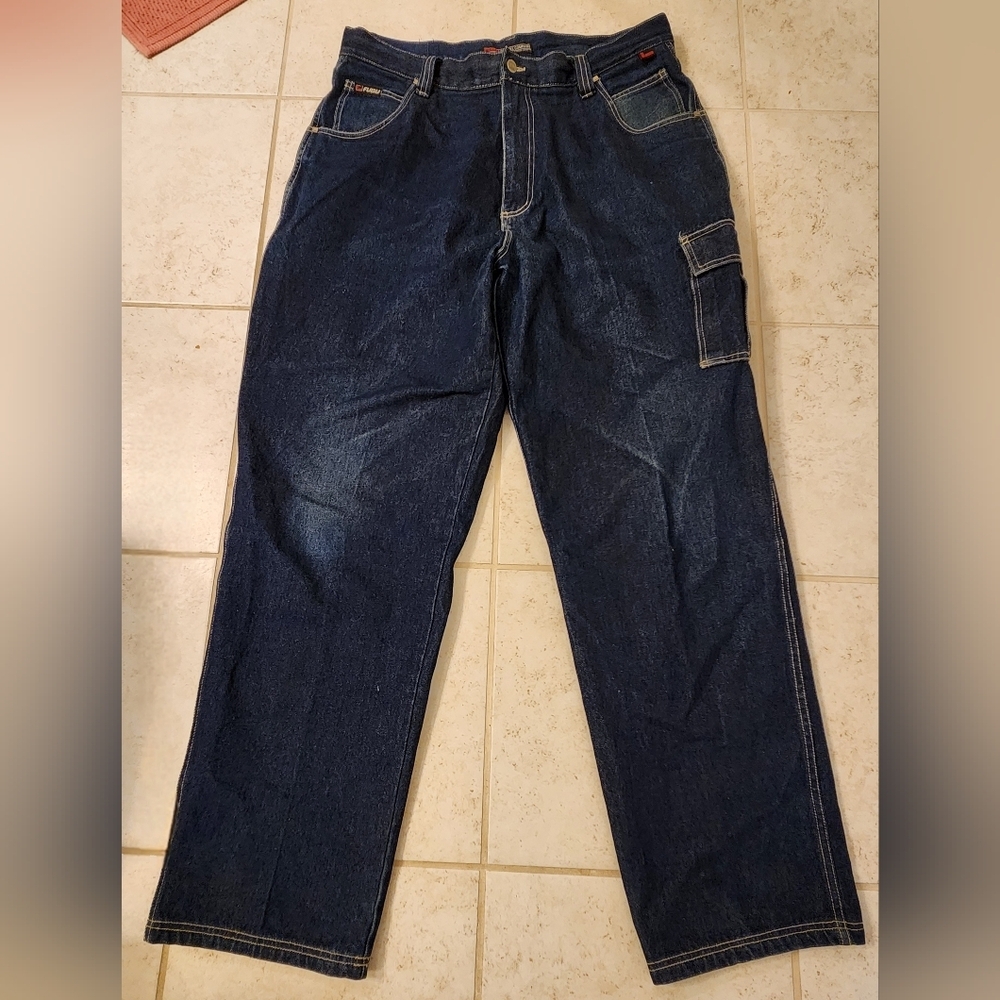 VTG Mens Dark Wash Y2K Straight Leg Jeans Fubu 38X34 #GG927